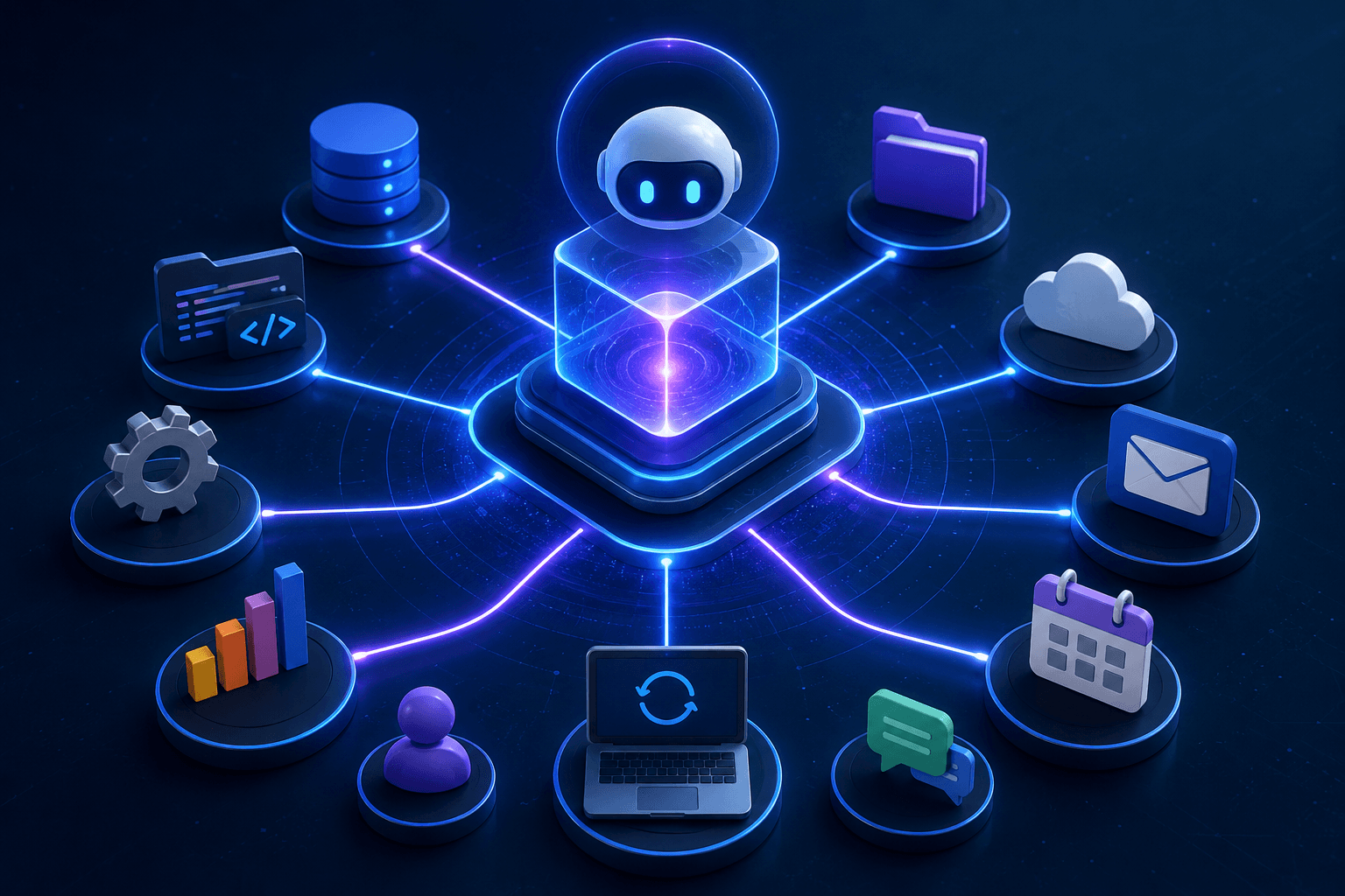 Illustration de l'article : MCP (Model Context Protocol) expliqué simplement : le protocole qui fait tourner les agents IA en 2026